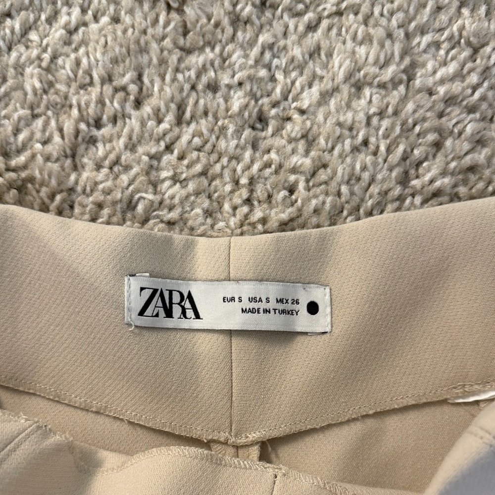 Zara Cream Wide-Leg Pants - Picture 4 of 5
